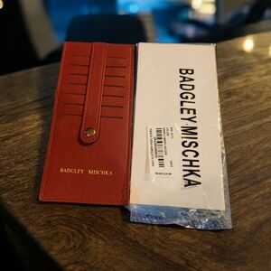 Badgley Mischka Elegant Red Card Holder
